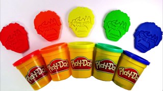 Superhero Hulk Play-Doh Bottles Finger Family Nursery Rhymes Learn Colors Modelling Clay For Kids
