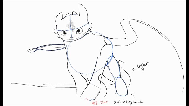 How to Draw Toothless the Night Fury From How to Train Your Dragon and How To Train Your Dragon 2