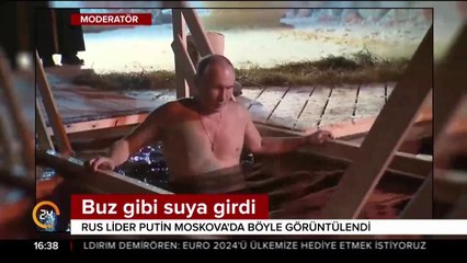 Rusya Devlet Başkanı Putin -7 derecede buz gibi suya girdi