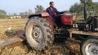 Tractor Working On Farm New Holand Fiat 55-56 with Rootavator in Punjab