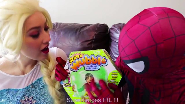 #4Frozen Elsa SUPER WUBBLE BUBBLE w Spiderman Joker Maleficent Spidergirl Fun Superhero in real | Superheroes | Spiderman | Superman | Frozen Elsa | Joker