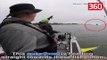 Po peshkonin te qete ne lume, hidhen me shpejtesi pasi nje varke i perplas me shpejtesi (360video)