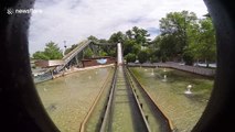 Mom with GoPro propelled 10ft backwards by massive water park wave