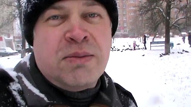 Люди кормят голубей зимой и Геннадий Горин
