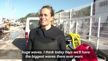 Big wave surfers ride 20 metre waves in Nazare