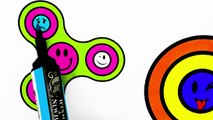 Coloring Page SPINNERS Coloring Markers Videos For Children Learn Colors kids color spinner fidget
