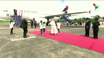 Pope Francis Lands in Peru's Amazon