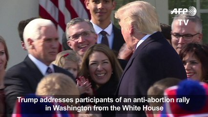 Trump addresses anti-abortion rally in Washington