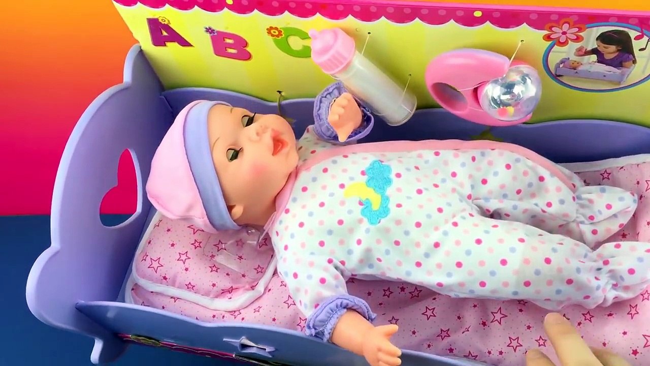 Bedtime Story Baby Doll Cradle Toy and Peek A Boo Elephant W/ Nursery Rhymes For Kids and Babies