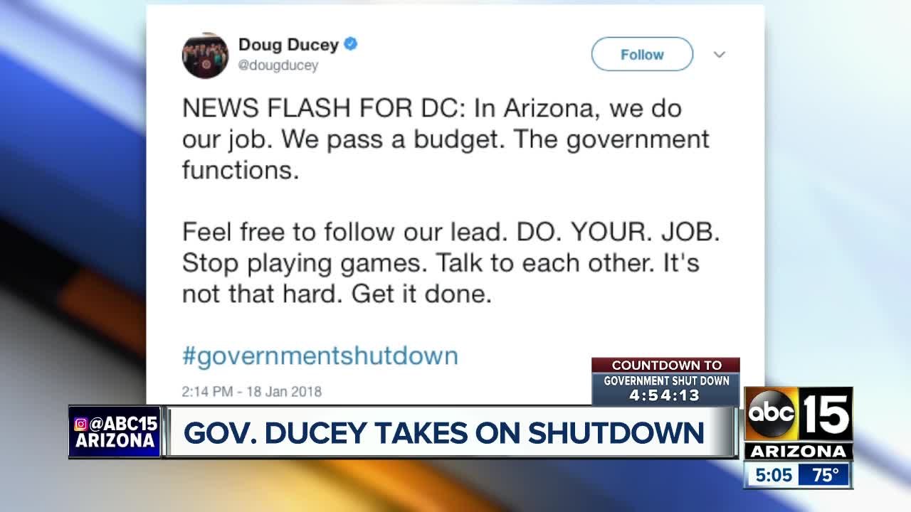 Gov. Ducey expressing frustration with Congress via Twitter