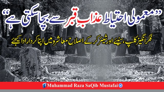 Muhammad Raza Saqib Mustafai - Mamooli Ehtiyaat Azaab-e-Qabr Se Bachaa Skti Hai