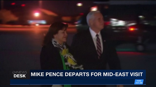 i24NEWS DESK | Mike Pence departs for Mid-East visit | Friday, January 19th 2018