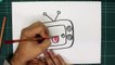 COMO DIBUJAR TV KAWAII PASO A PASO - Dibujos kawaii faciles - How to draw a TV