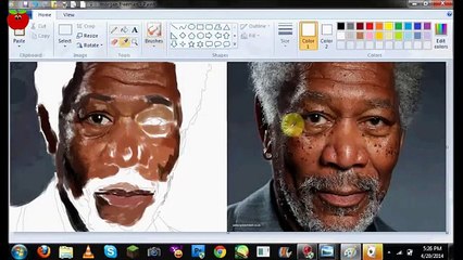 Come dipingere un ritratto di Morgan Freeman con MS Paint