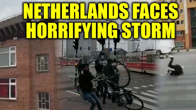 Netherlands Storm : Watch videos showing the horrifying winds blowing away people | Oneindia News