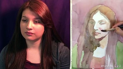 Watercolor portrait painting of Adaliz