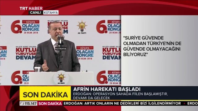 Cumhurbaşkanı Erdoğan, AK Parti Kütahya İl Kongresi'nde konuştu