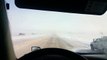 HOW TO drive a Semi Truck on snow and icy freeway safely, using warning bumps and emergency blinkers