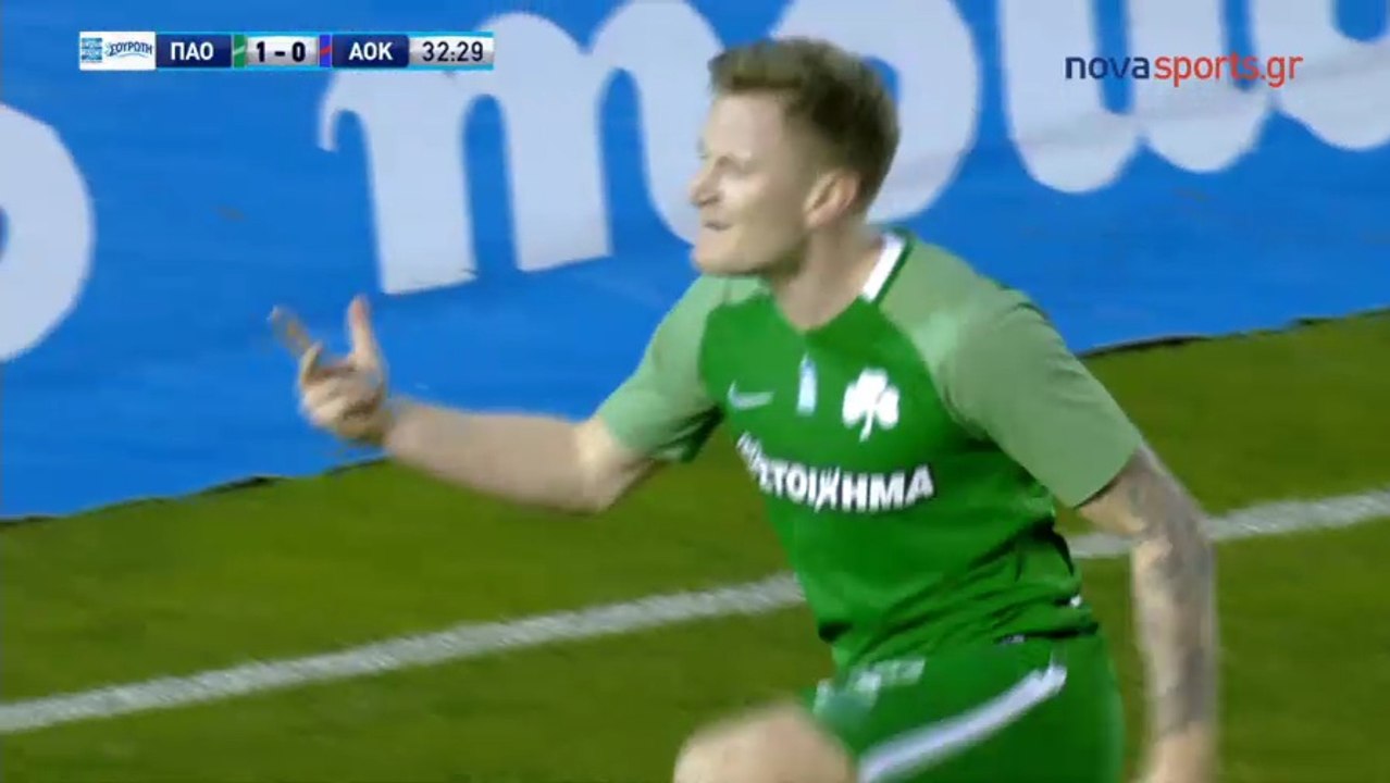 2-0 Mattias Johansson AMAZING Goal - Panathinaikos 2-0 AOK Kerkyra - 20.01.2018 [HD]