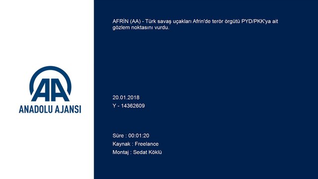 Türk savaş uçakları terör örgütü PYD/PKK'ya ait gözlem noktasını vurdu (3) - AFRİN