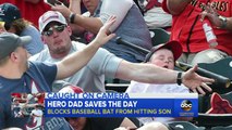 Hero Dad Saves Son's Head From Flying Baseball Bat