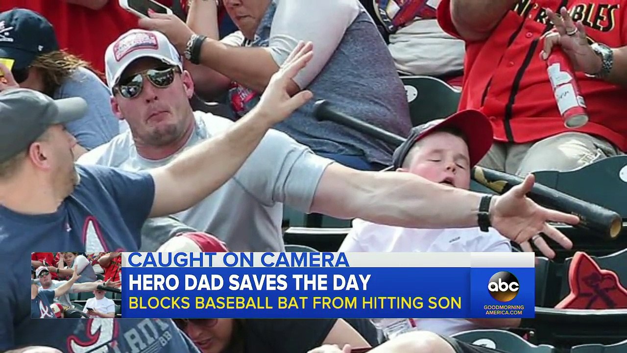 Hero Dad Saves Son's Head From Flying Baseball Bat