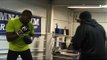 KEVIN JOHNSON WORKOUTS WITH TRAINER IN A LONDON GYM