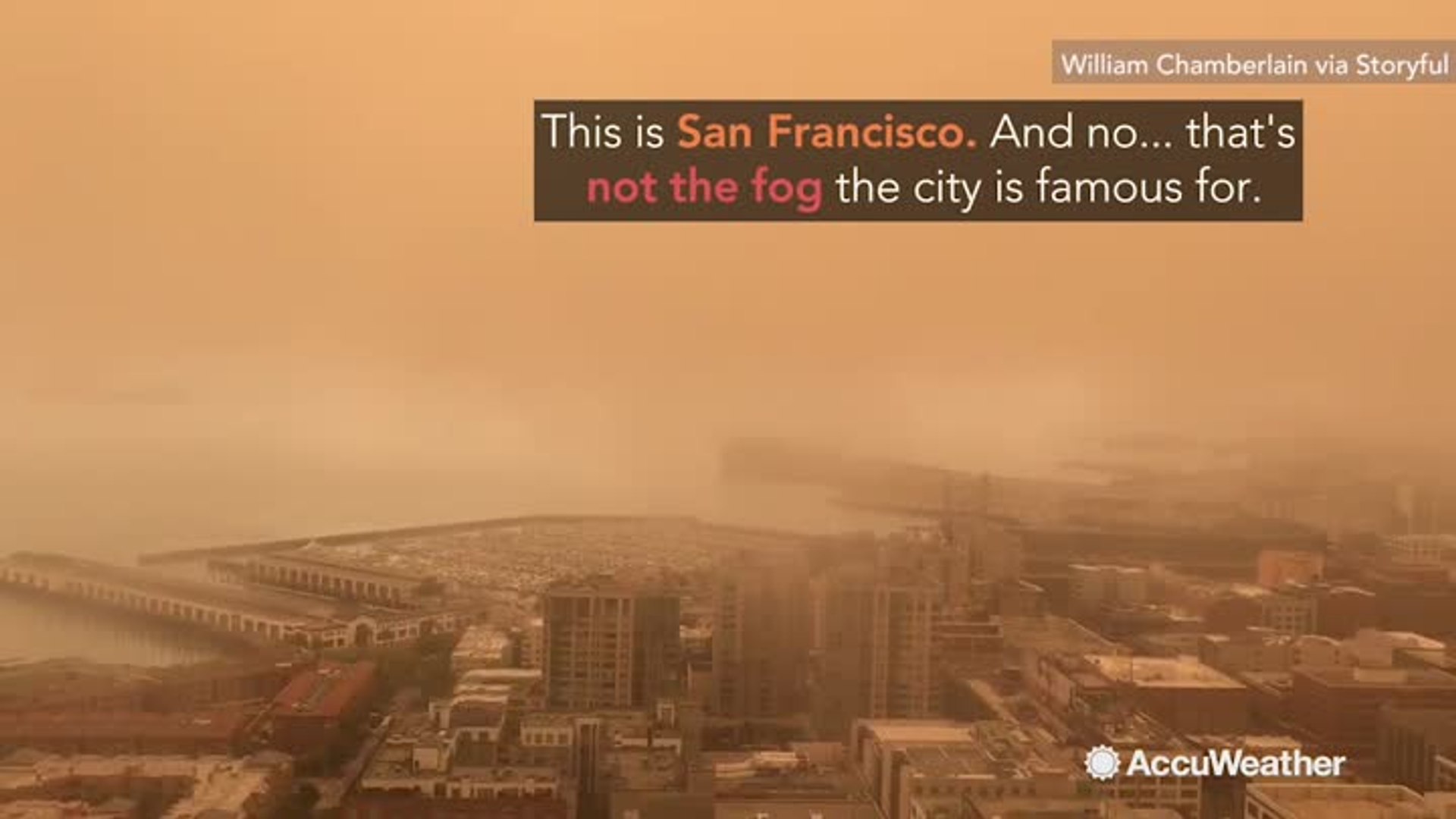 ⁣San Francisco an eerie orange as wildfires rage around the city