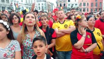 Mons: Belgique-Japon : Moment de déception pour les supporters.  Vidéo Eric Ghislain