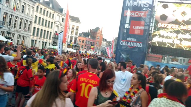 Mons: Belgique-Japon : des supporters ivres de joie, la Belgique a gagné 3-2 ! Vidéo Eric Ghislain