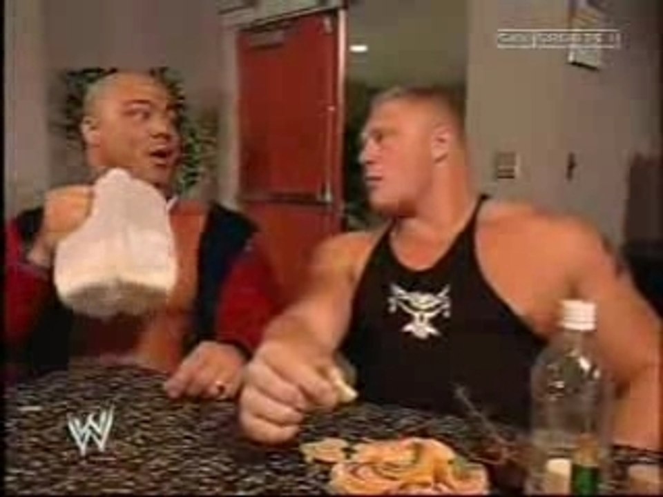 Brock Lesnar and Kurt Angle Backstage