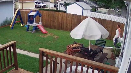 Woman Steals Pinwheel from Backyard