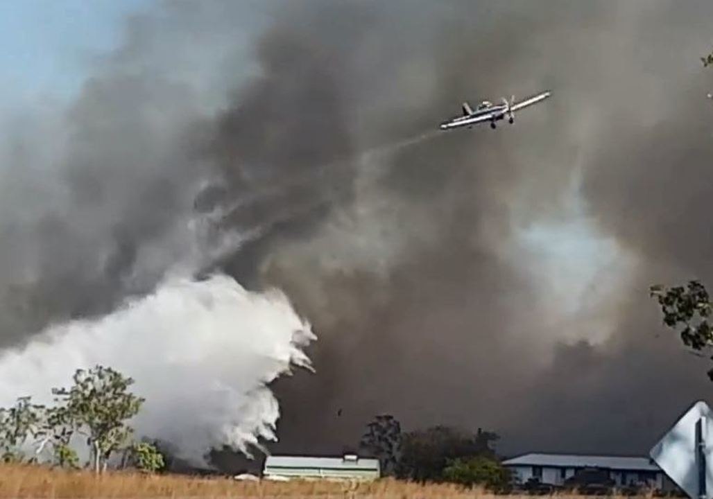 Waterbombing Aircraft Works to Contain Fire at Darwin River