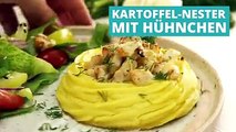 Ein absolutes Comfort-food! Die leckeren Kartoffelnester enthalten saftiges Hühnchen ZUM REZEPT 