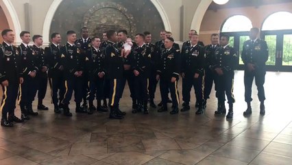 Newborn’s photoshoot with her late father’s ‘army brothers’ leaves everyone teary-eyed