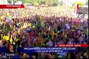 Hinchas brasileños festejaron clasificación a cuartos de final