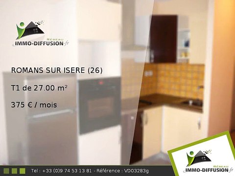 T1 27.00m2 A louer sur Romans sur isere - 375 Euros/mois
