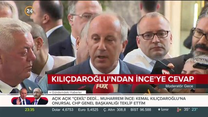 Kılıçdaroğlu'ndan İnce'ye cevap