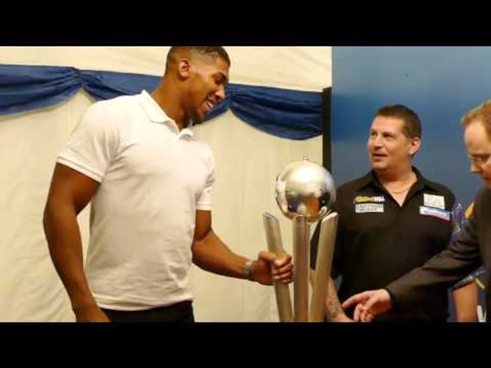 Gary Anderson with Anthony Joshua Olympic heavyweight boxing  gold medalist
