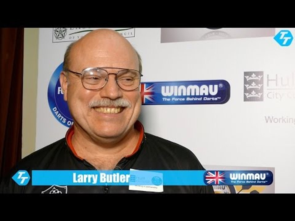Larry Butler after a 5-4 win against Martin Adams in the semi finals