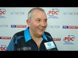 Phil Taylor on his close win over Robbie Green 10-8 in Blackpool