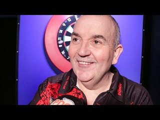 PHIL TAYLOR after a 3 1 Win against Chris Dobey   World Darts Championship Round 1