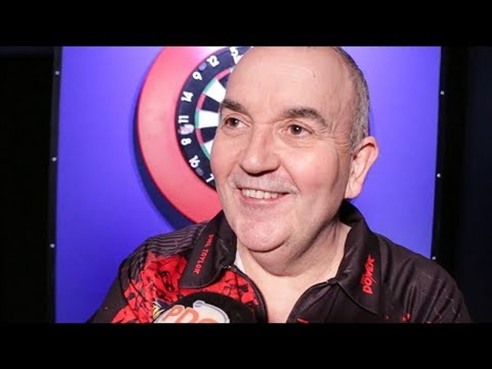 PHIL TAYLOR after a 3 1 Win against Chris Dobey   World Darts Championship Round 1