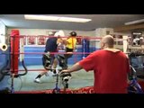 British boxing champion Lee Selby sparring John Hutchinson