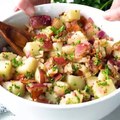 Enjoy this German Potato Salad with a vinegar and bacon sauce that people will rave about!WRITTEN RECIPE: