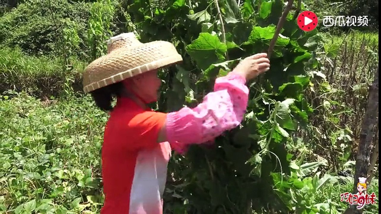 地里发现这两个瓜，巧妇9妹摘下后，都有点舍不得吃了！