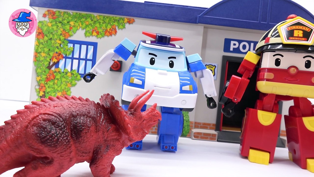 ROBOCAR POLI & SUPER WINGS gogo fight for our friends. transfomer robot clip