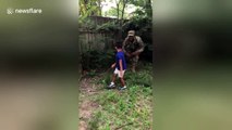 Military father surprises son after almost 300 days of deployment