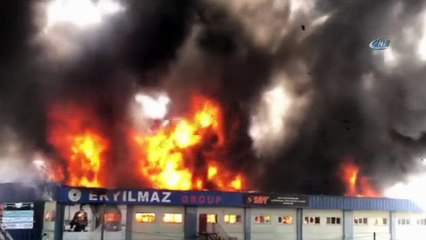 Hadımköy'de fabrika alev alev yandı