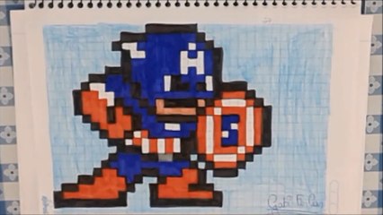 Speed Drawing - Captain America - Pixel Art